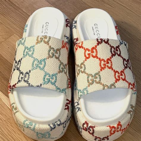 gucci multicolor platform sandals